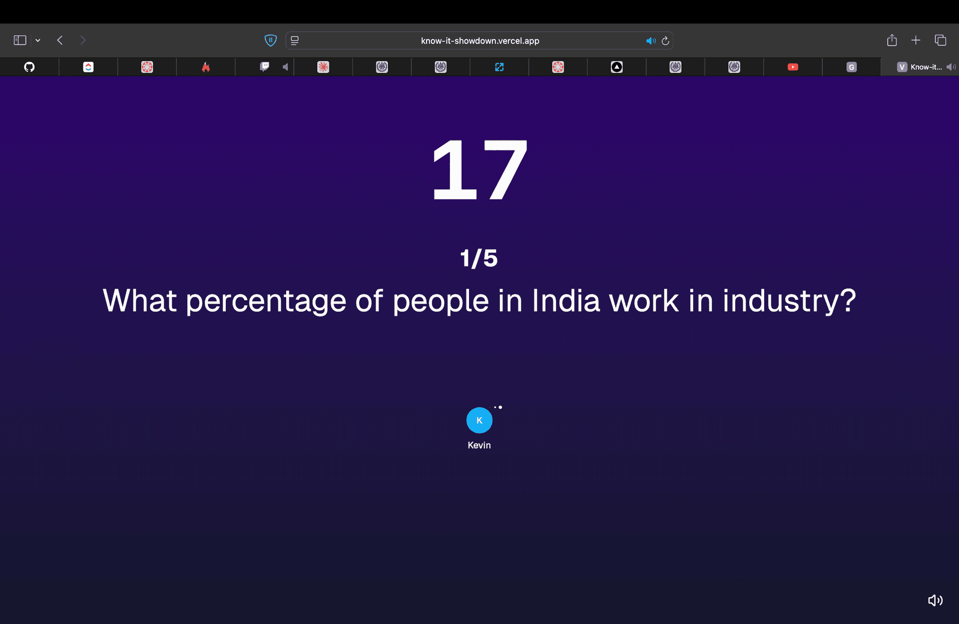 Quiz game screenshot